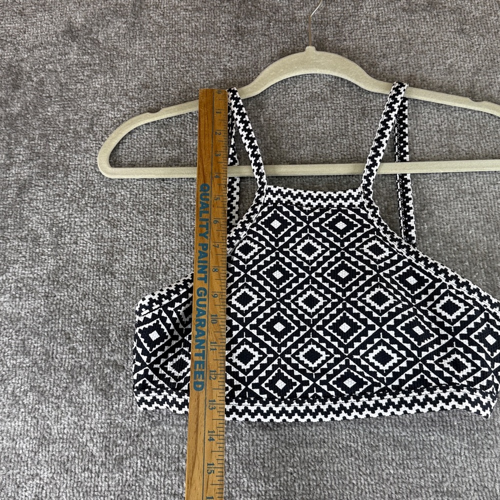 BAKU Australia Black White Geometric High Neck Bikini Top AU 10 US 7 Racer Swim - Picture 2 of 7